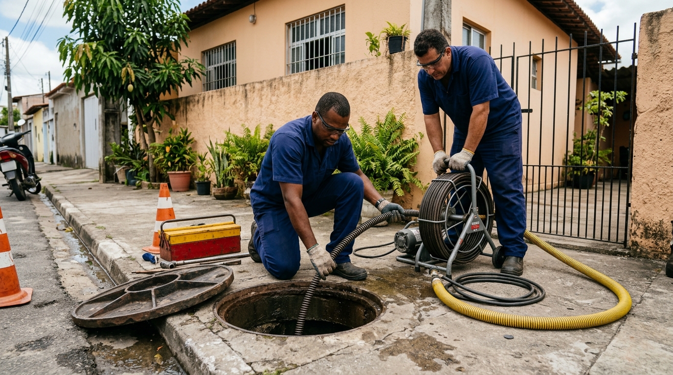 Desentupimento de rede de esgoto em Teresina-PI